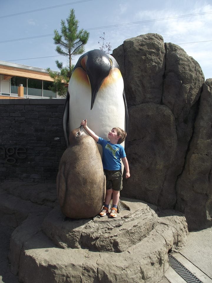 Penguin statue at Calgary Zoo