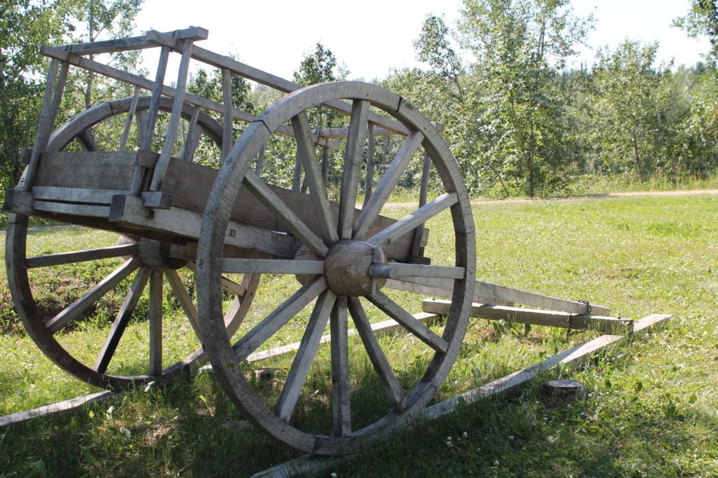 Red river cart at Rocky Mountain House National Historic Park