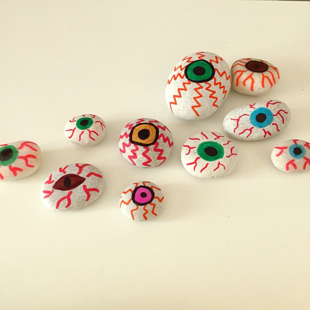 Painted Stone Eyeballs craft