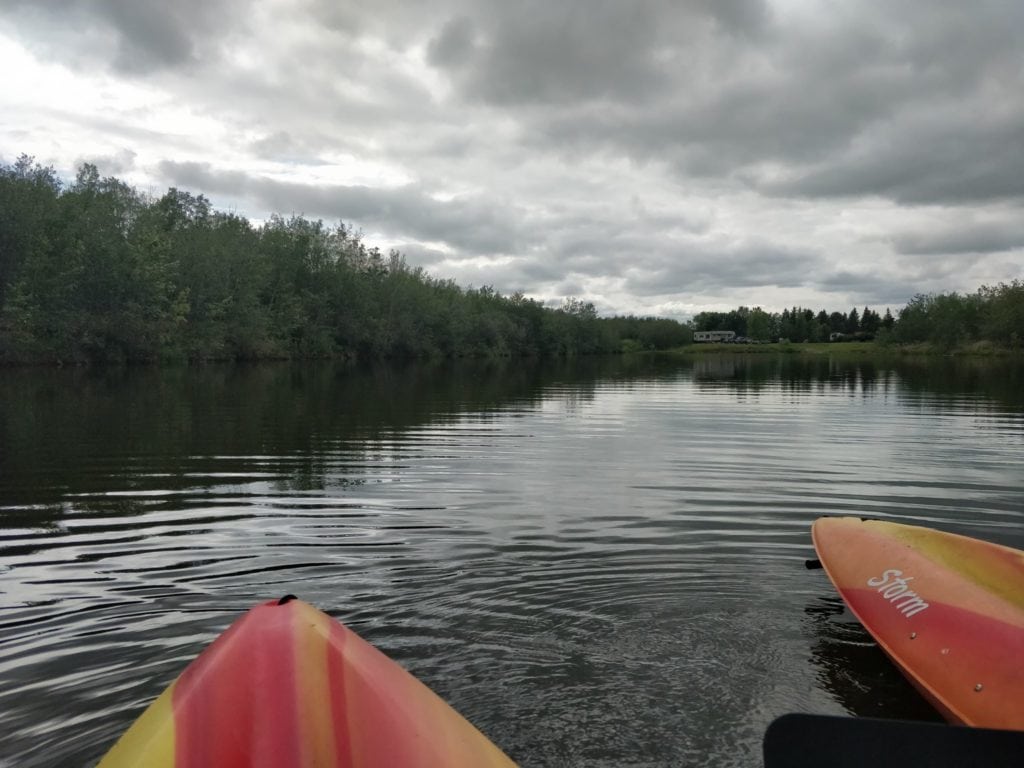 Kayak on the water at Black Nugget Lake Campground