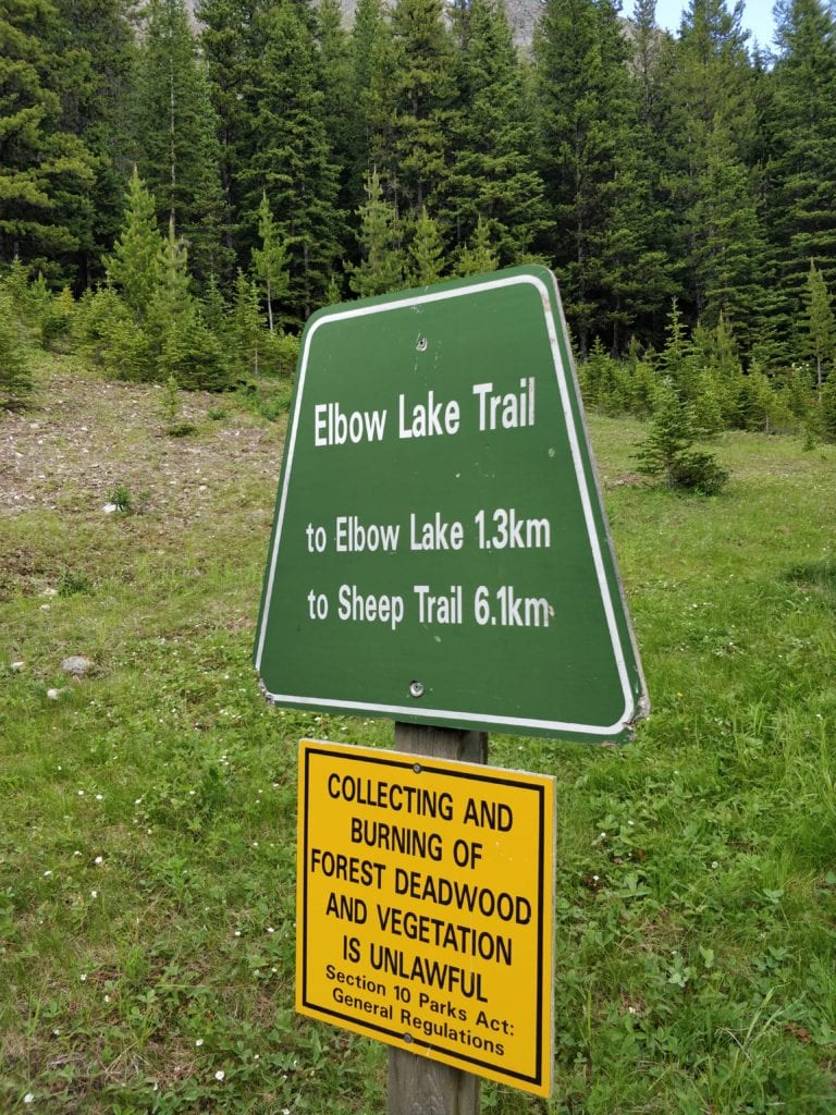 Elbow Lake Trail sign