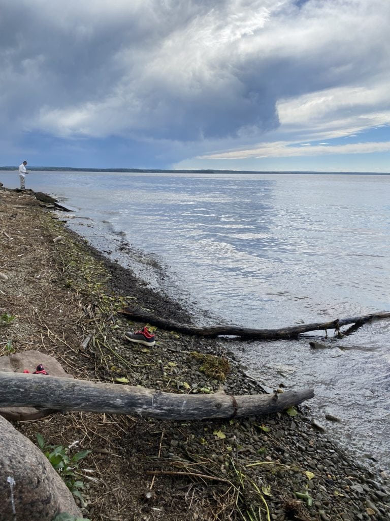 Shore fishing at Chip Lake