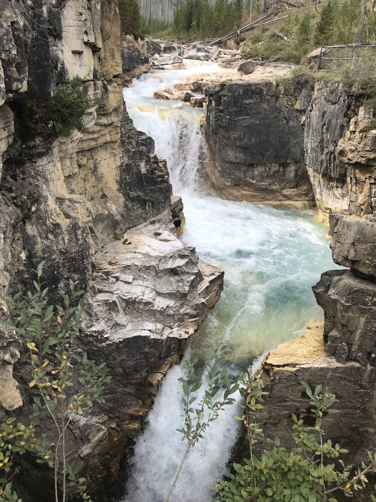 Two of many waterfalls in Marble Canyon in Kootenay National Park