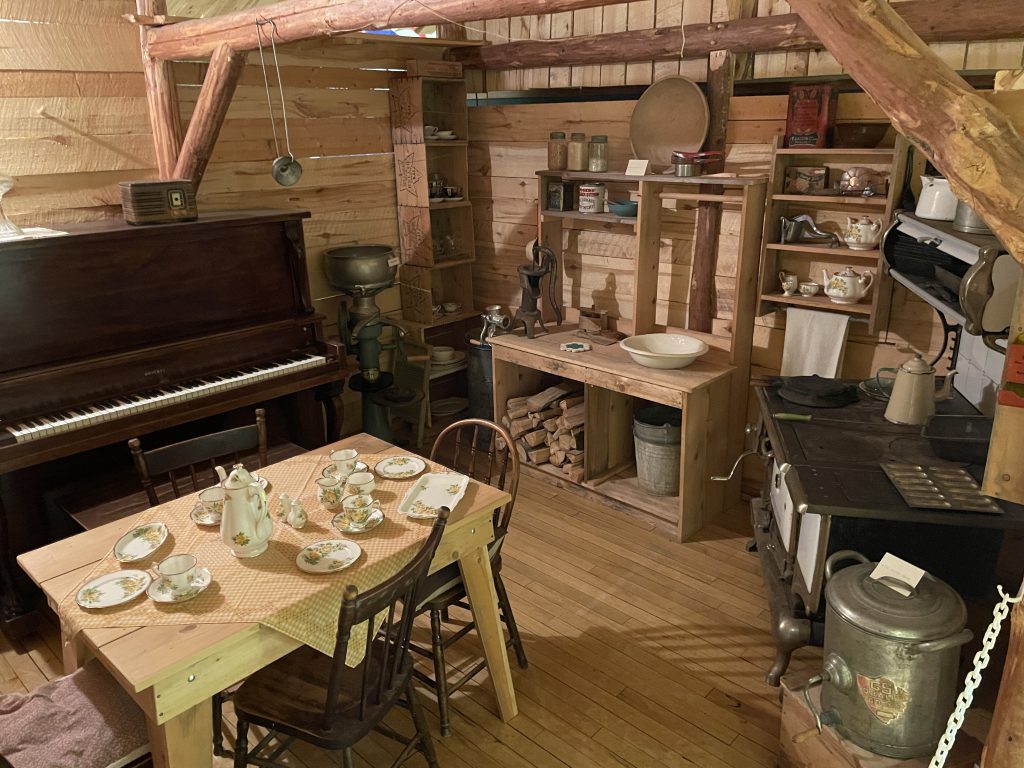 Interior of an early settler's cabin at Breton Museum