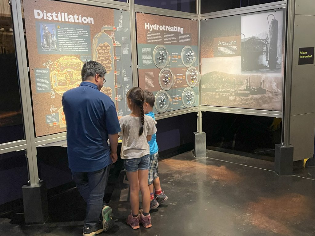 Distillation display at the Oil Sands Discovery Centre