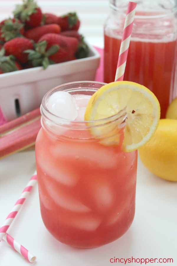 easy strawberry rhubarb lemonade