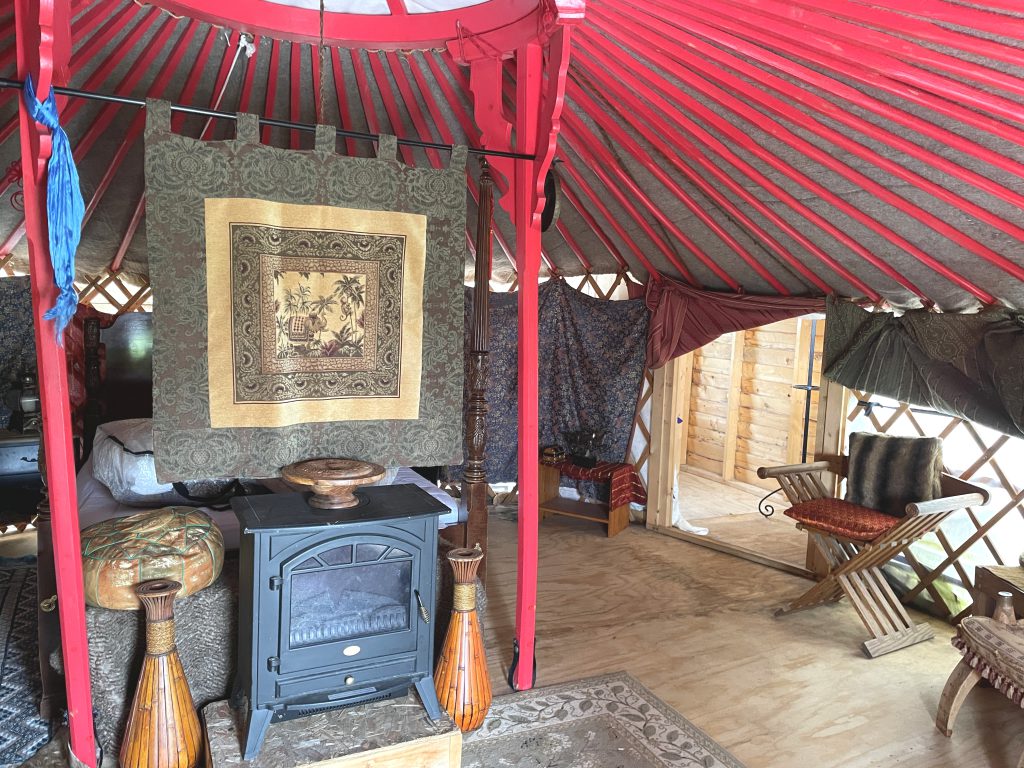 Interior of the Khan yurt at Good Knights