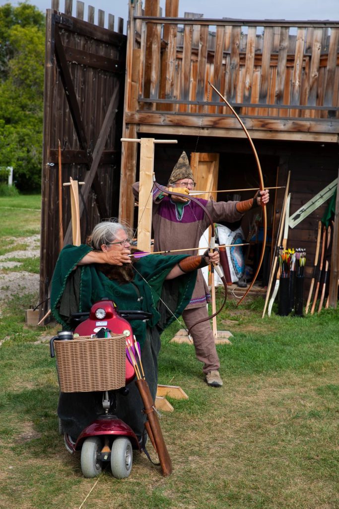 Lady Linda and Lord Daniel at the archery range