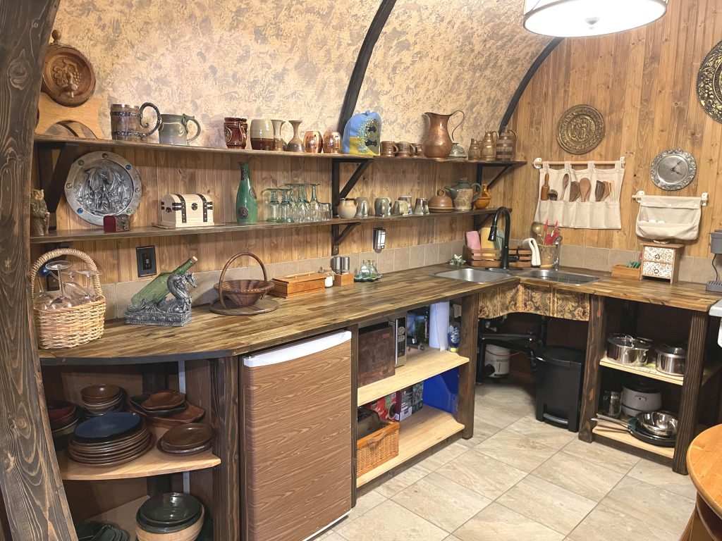 The Burrow kitchen shelves and supplies