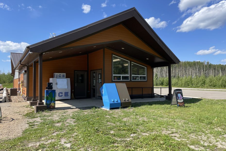 Camp store and shower building at Gregoire Lake Provincial Park near Fort McMurray.